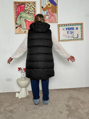 DEJA VU - Gilet piumino bianco donna con fodera animalier  pratico, trendy e super versatile NERO A25SO801/ NERO DEJA VU 