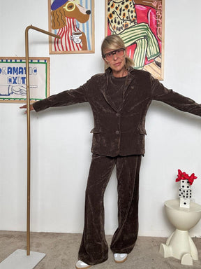 DEJA VU - Giacca donna in  ciniglia  Stile comfy chic per ogni occasione MORO A25LU611/ MORO DEJA VU 