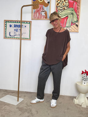 DEJA VU - Pantalone dritto principe di Galles  Leleganza rilassata che funziona sempre A25LU213/ QUADRI DEJA VU 