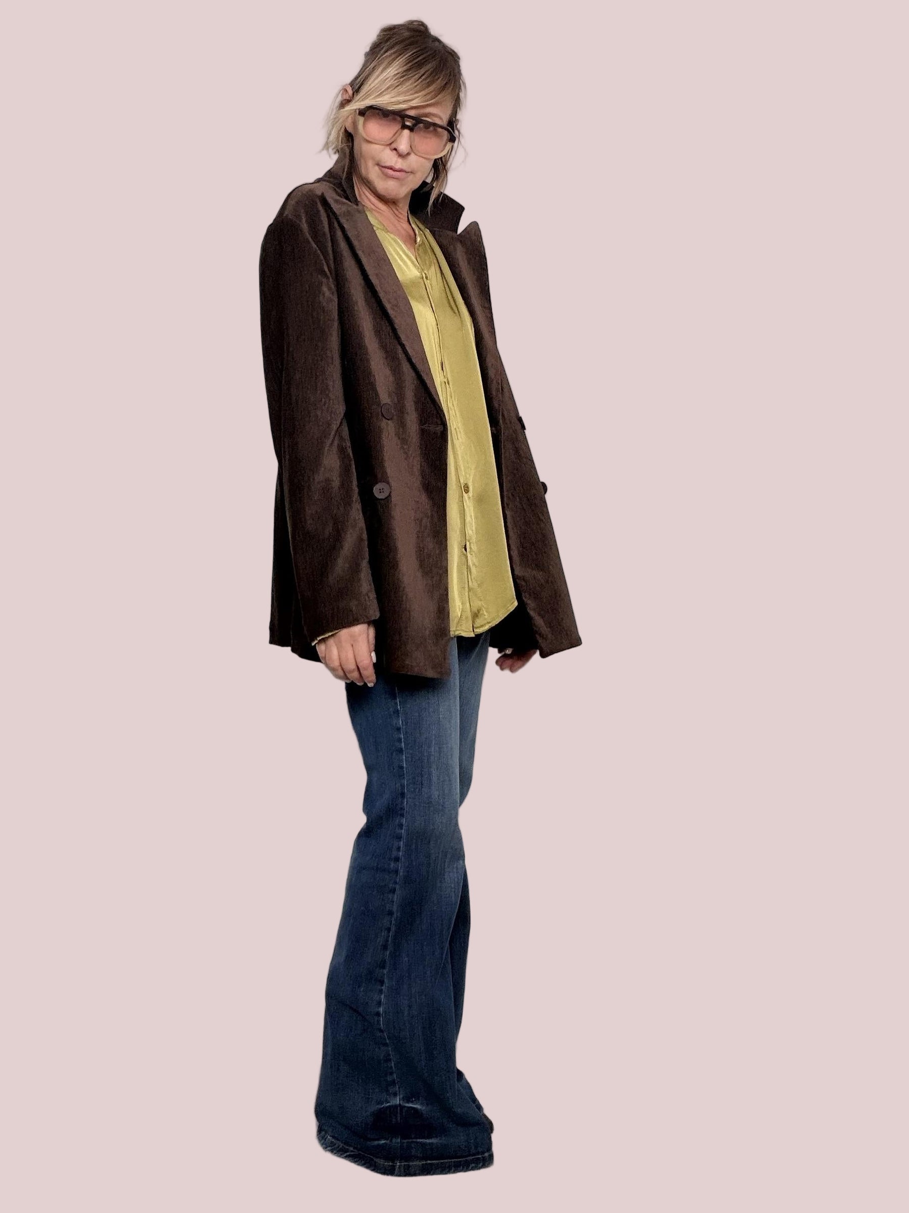 DEJA VU - Giacca Velvet Chic  la morbidezza elegante che veste sempre bene A25FL601/ MORO DEJA VU 