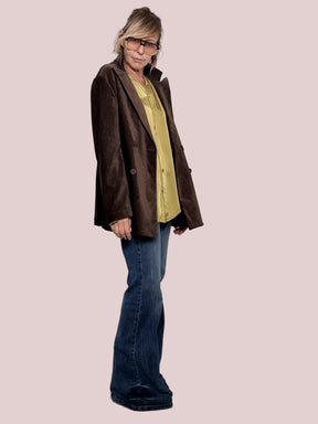 DEJA VU - Giacca Velvet Chic  la morbidezza elegante che veste sempre bene A25FL601/ MORO DEJA VU 