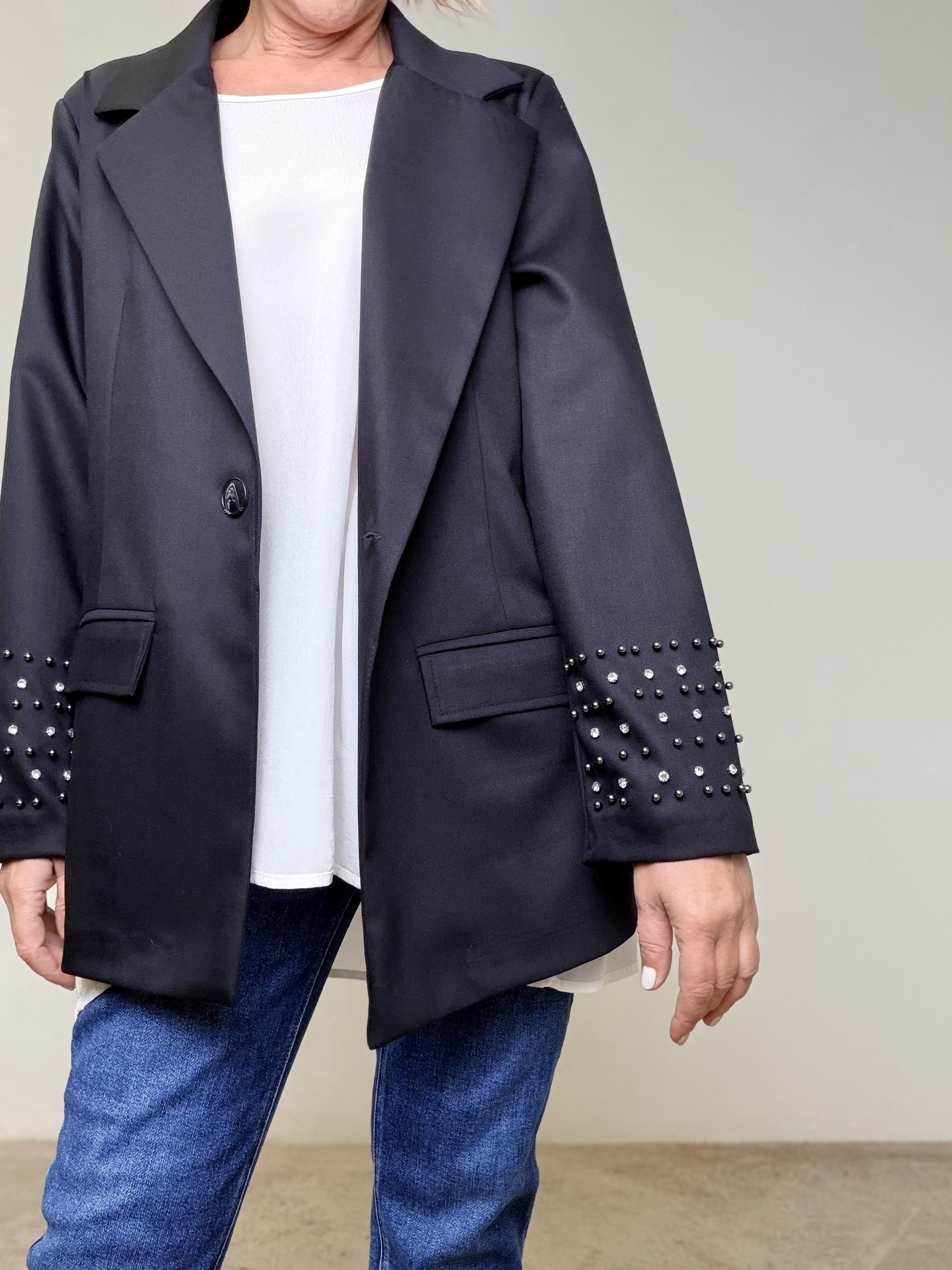 DEJA VU - GIACCA SPARKLE SLEEVES A25DL619/ NERO DEJA VU 