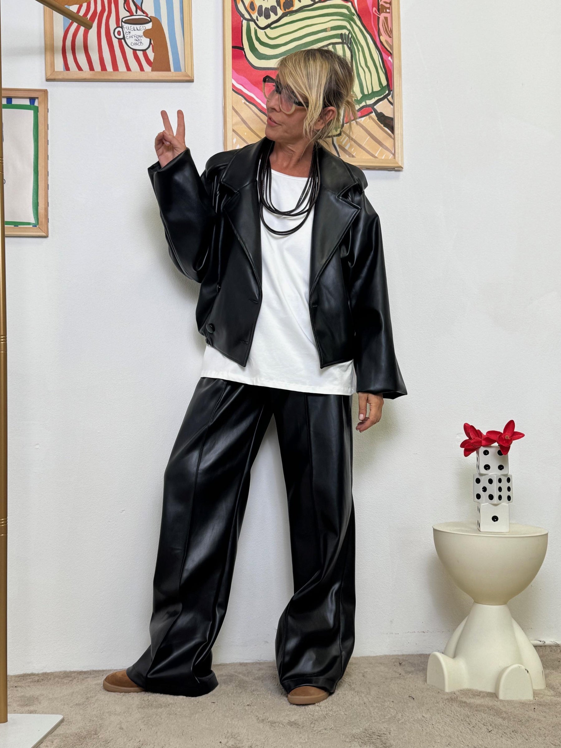 BOMBER - Bomber  in Ecopelle  Grinta Morbida, Cuore Rock NERO J409SST840/ NERO SUSY STAR 