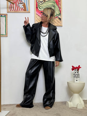 BOMBER - Bomber  in Ecopelle  Grinta Morbida, Cuore Rock NERO J409SST840/ NERO SUSY STAR 