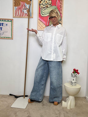 FEMALE - Camicia Over con Tasche  Il Classico che Cambia le Regole JE T'AIME BIANCA WM2515/ PANNA FEMALE 