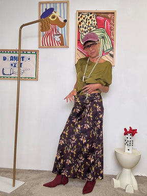 SUSY MIX - GONNA LUNGA FLOREALE  UN FIORE DI STILE G63111GX1184/ VINO SUSY MIX 