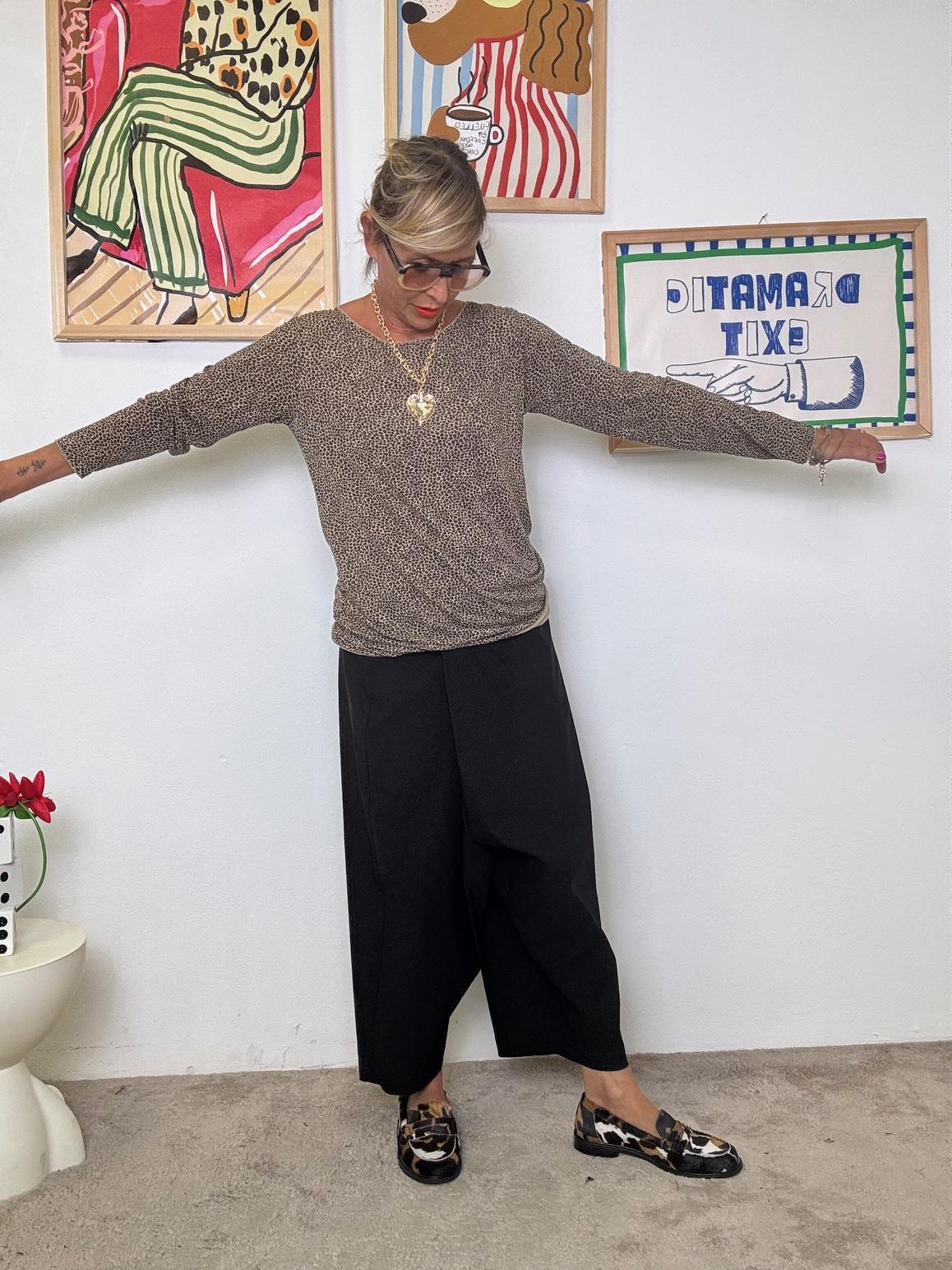 DEJA VU - Pantalone nero donna turca nero A25FL208/ NERO DEJA VU 