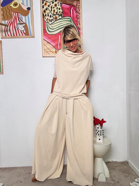 SOUVENIR - Maglia Drappeggiata in Crema Soft S38M0116/ CREMA SOUVENIR 