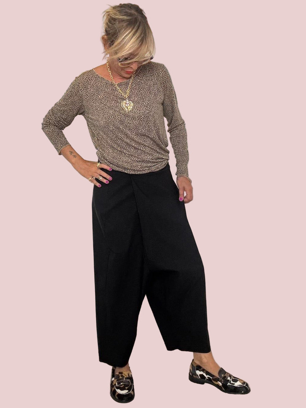 DEJA VU - Pantalone nero donna turca nero A25FL208/ NERO DEJA VU 