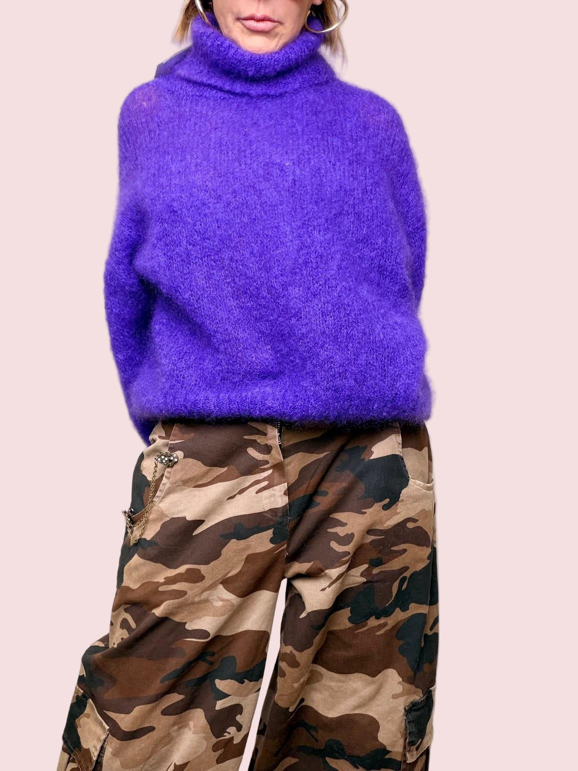 PHILIA LOFT - PANTALONE CARGO CAMO CHIC V01A0774/ MIMET MOKA PHILIA LOFT 