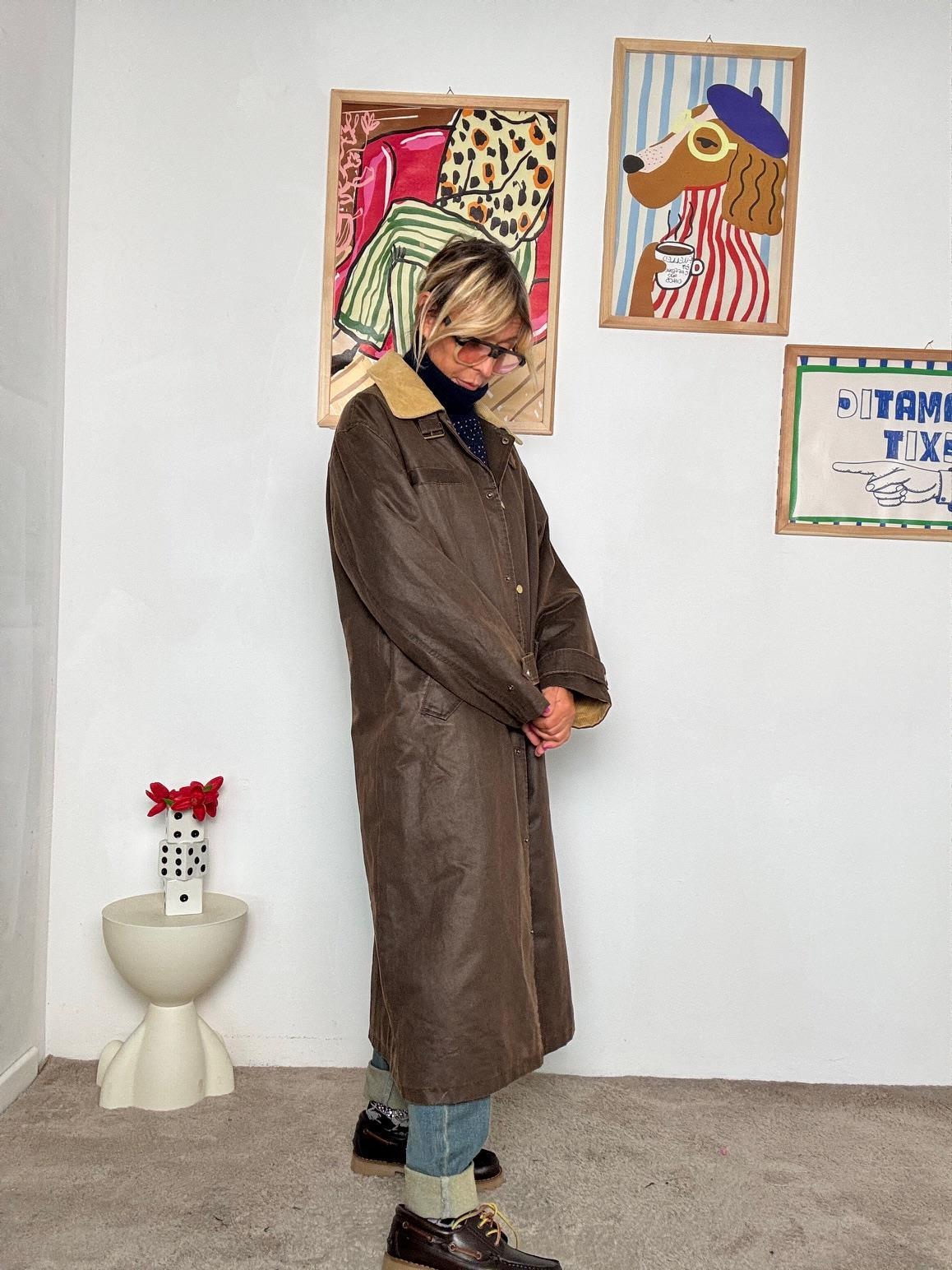 FEMALE - Trench trapuntato lungo in stile heritage britannico DL30140/ MORO FEMALE 