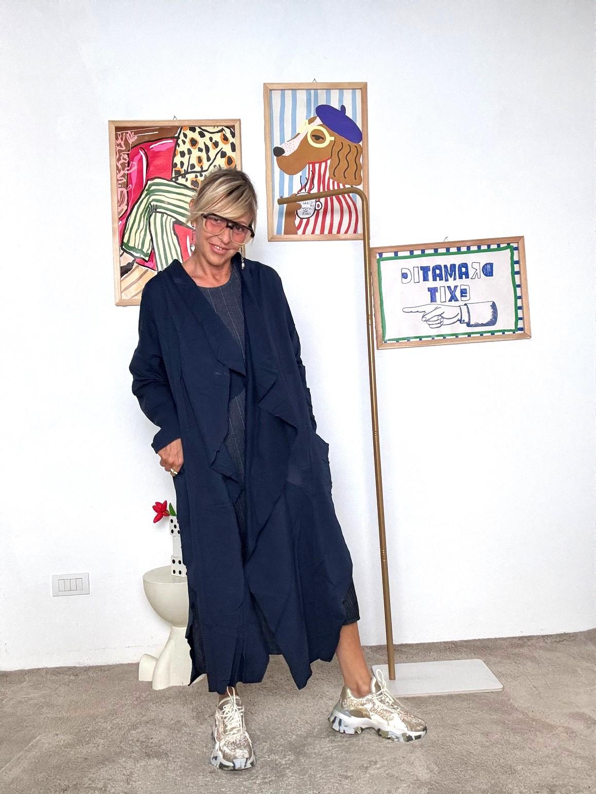 SUSY STAR - Giacca Felpa Garzata  Comfort Oversize con Stile Casual Chic Blu ST50124/ BLU SUSY MIX 