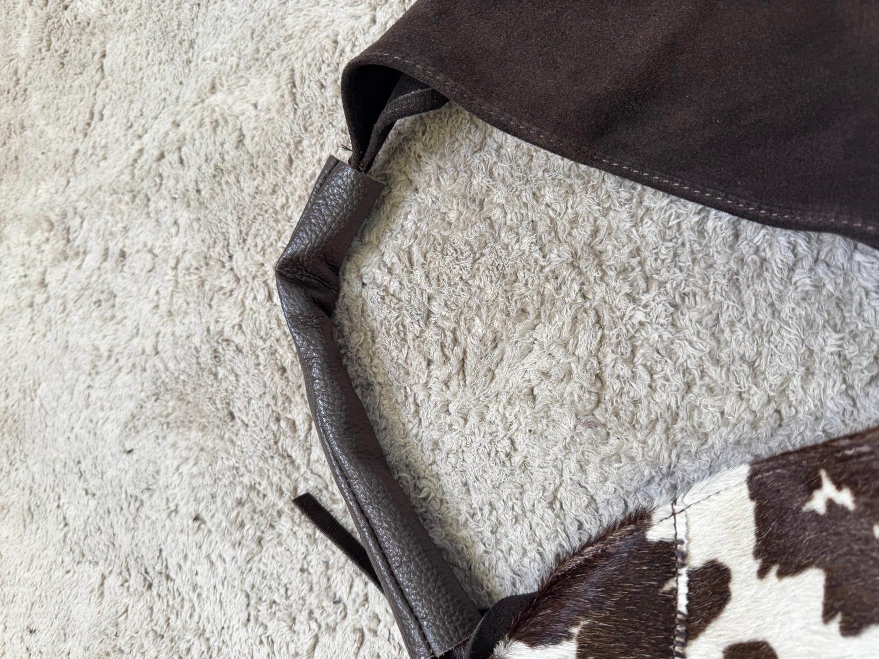 SUSY MIX - Borsa Shopper Asimmetrica in Suede & Cavallino  Selvaggia, Sofisticata, Unica! GISELLEPONY/ LATTE SUSY MIX 