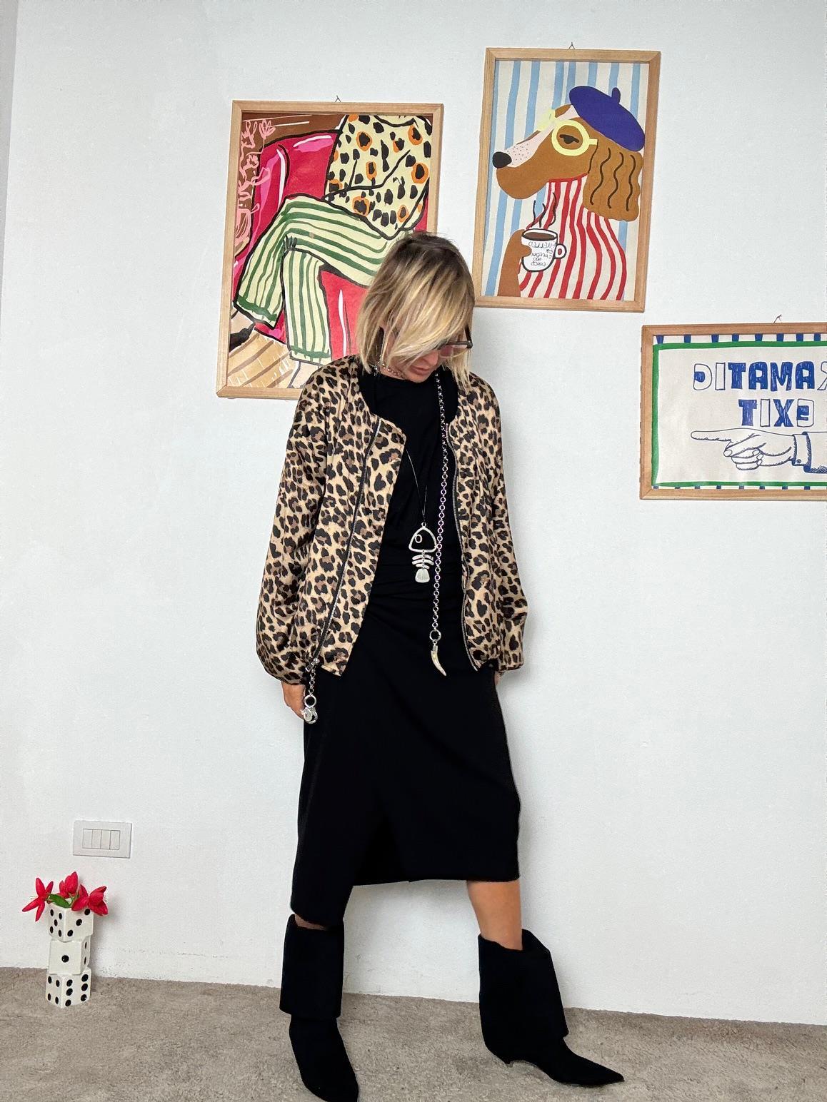 SUSY  MIX - Bomber double face donna  fantasia floreale e animalier 59181/ ANIMALIER SUSY MIX 