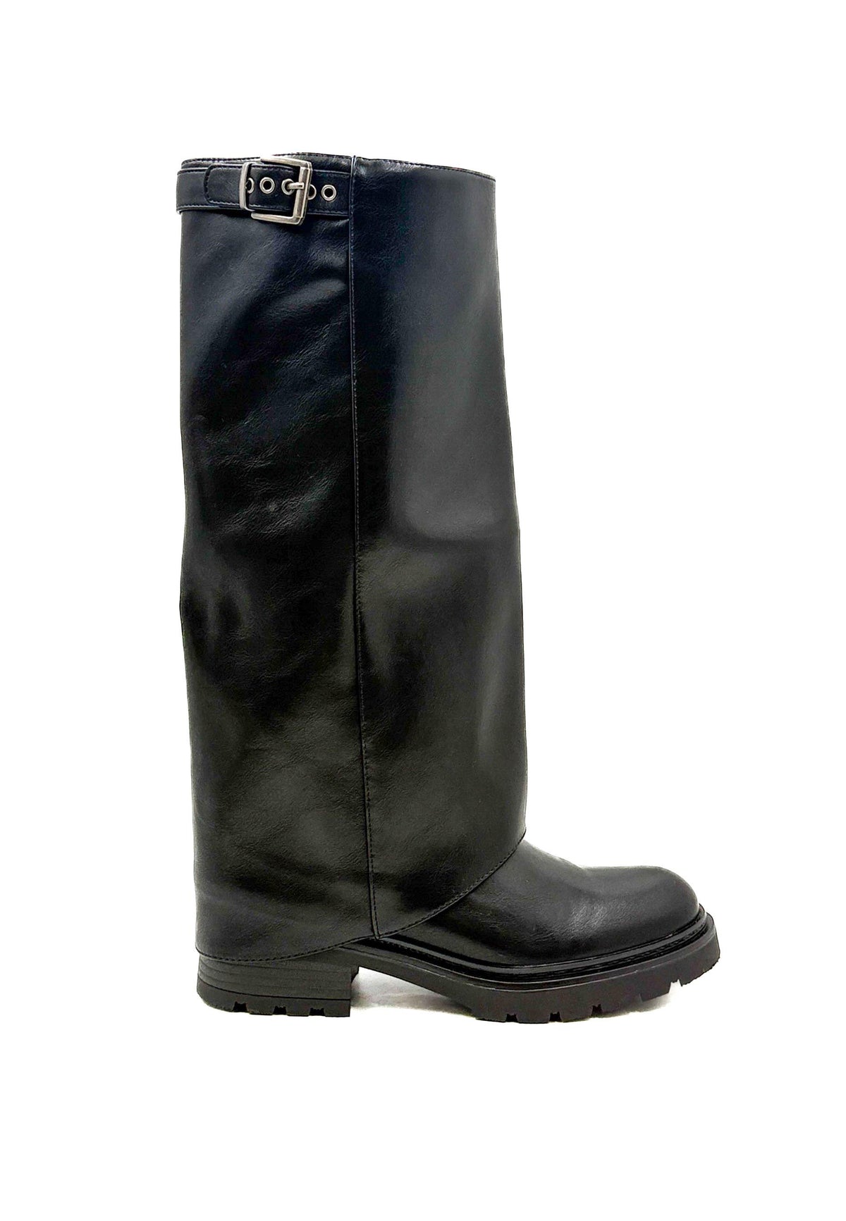 FEMALE - Stivale alto in ecopelle nera  Bold, strong & ultra cool 181239/ NERO FEMALE 