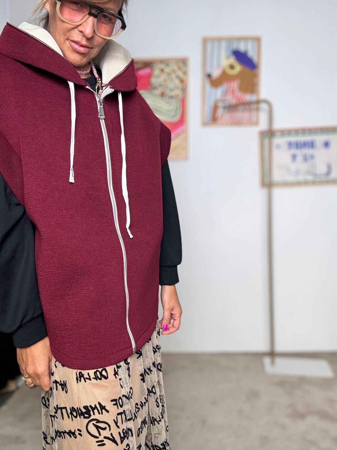 FEMALE - Gilet in neoprene bordeaux con interno a contrasto HP7618-2/ VINO FEMALE 