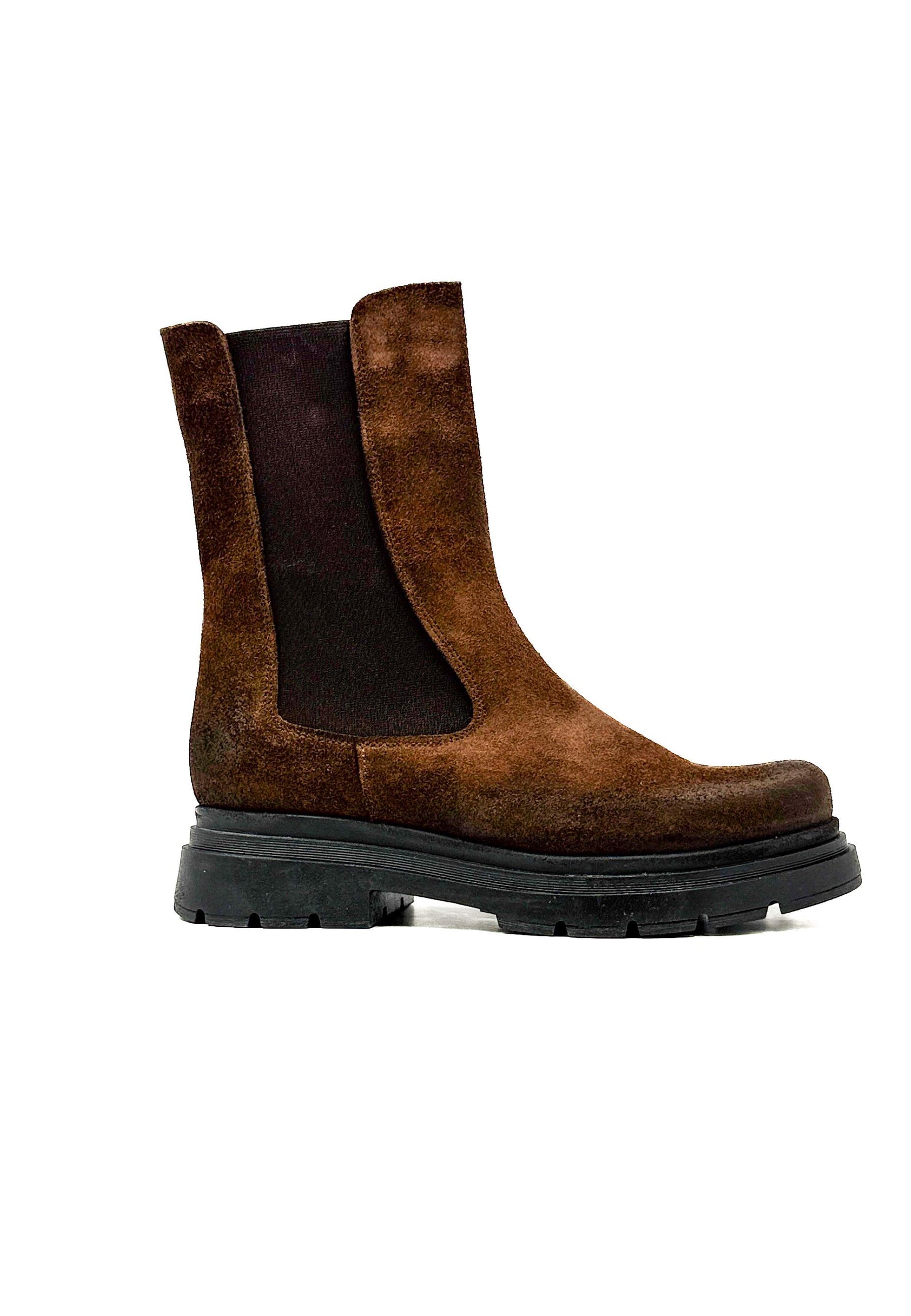 STIVALETTO CHELSEA IN CAMOSCIO MARRONE SAL215/ MORO DIVINE FOLLIE 