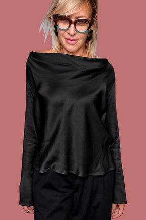 Blusa Souvenir in viscosa con scollo drappeggiato