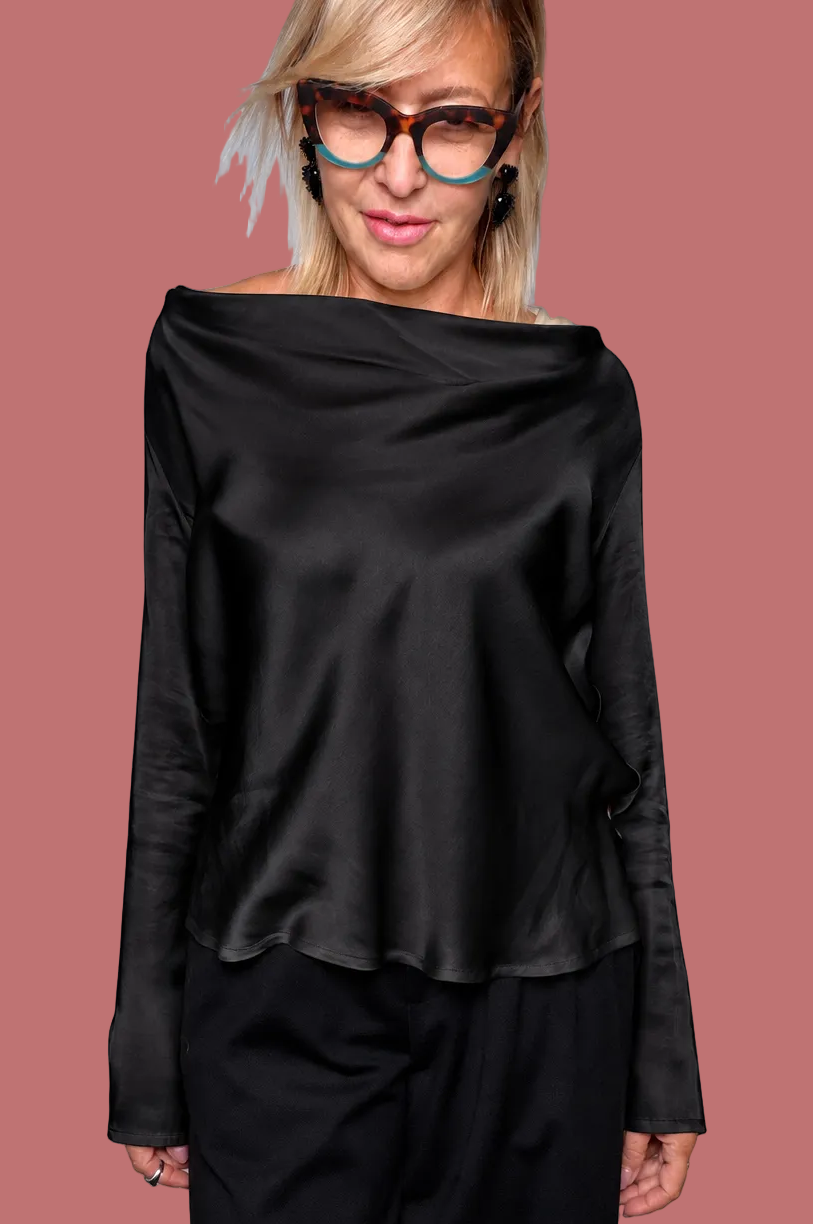 Blusa Souvenir in viscosa con scollo drappeggiato