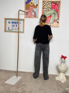 DEJA VU - Jeans donna a gamba dritta con risvolto  Pratici, cool, senza sforzo GRIGIO A25S0203/ GRIGIO DEJA VU 