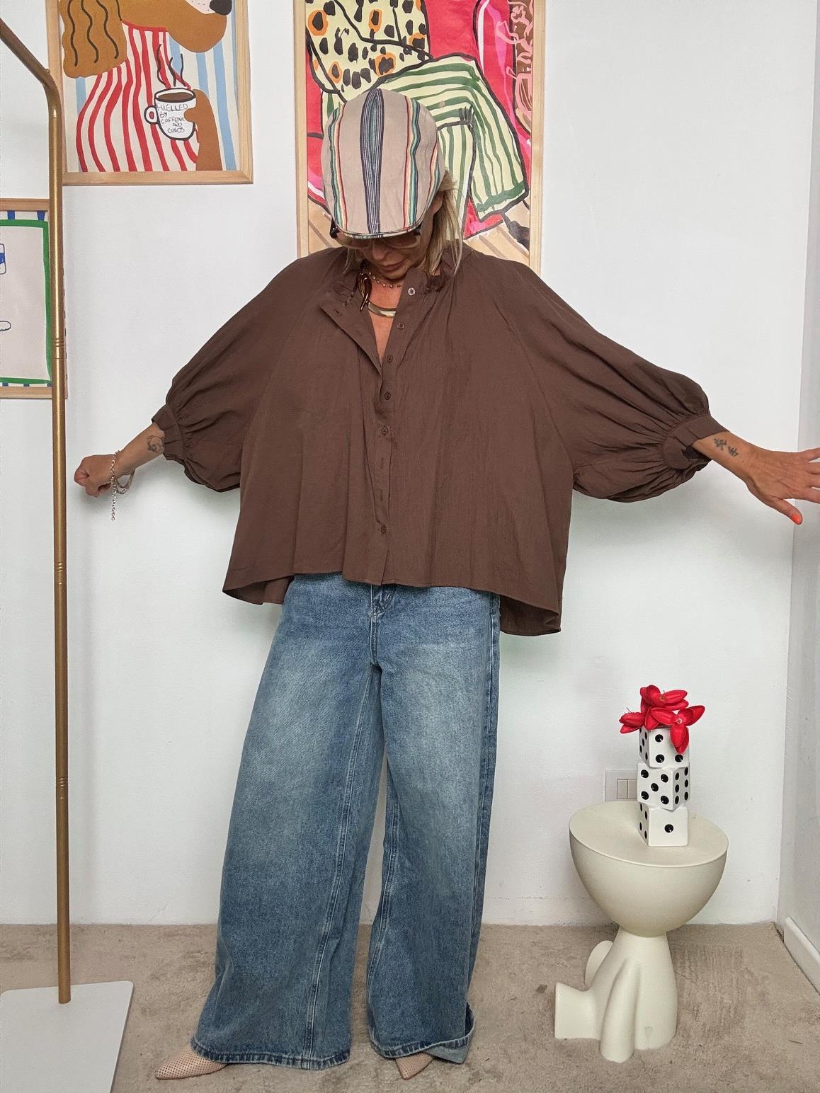 FEMALE - Camicia over  Un abbraccio di cotone e leggerezza MORO W5590/ MORO FEMALE 