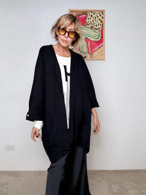 DEJA VU - Cardigan Oversize NERO A25IL602/ NERO DEJA VU 