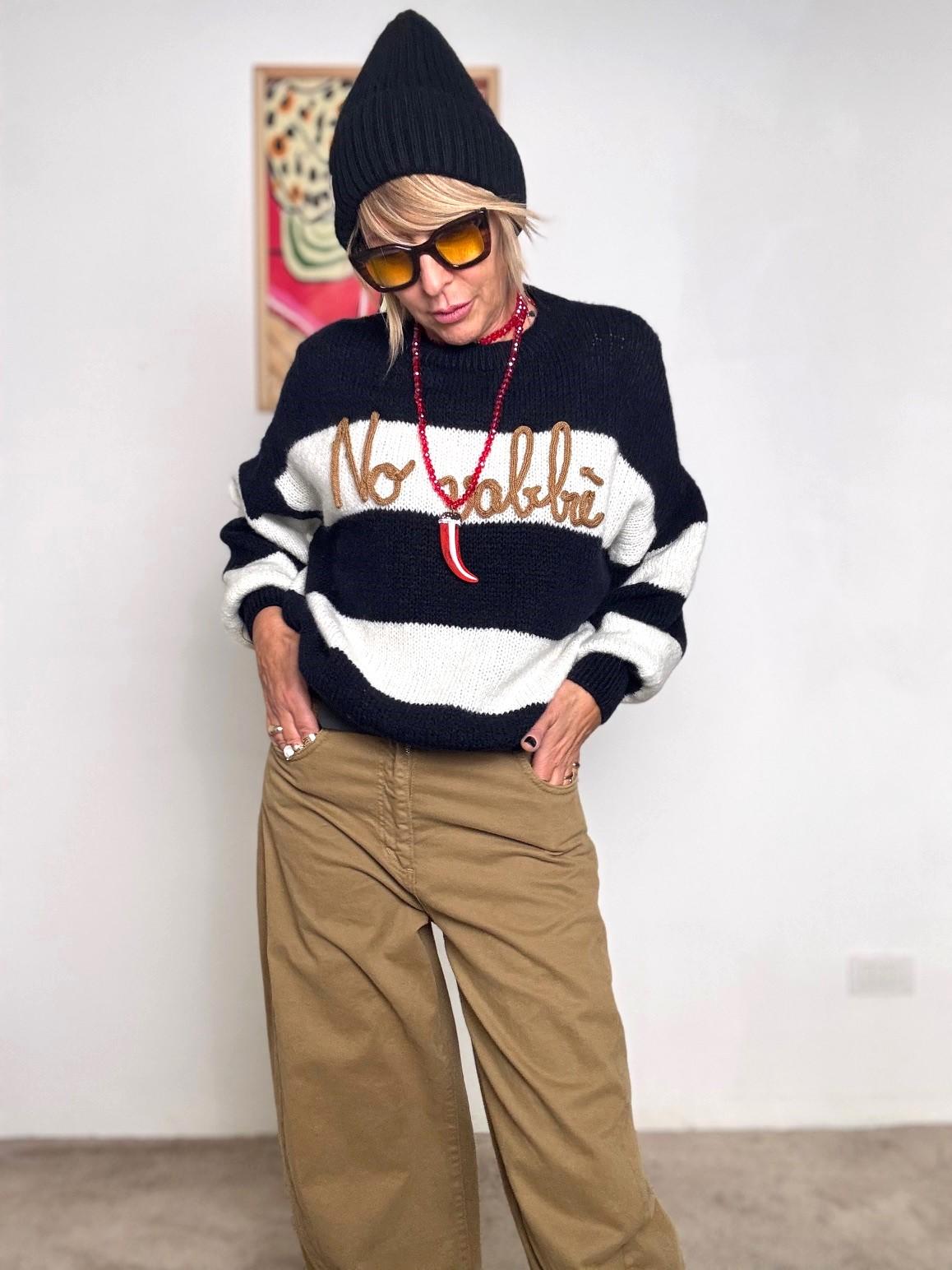 FEMALE - Maglia No Vabbè RIGA BLU A3051/ RIGA BLU FEMALE 