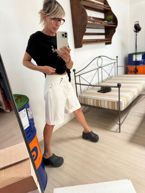 SUSY STAR - BERMUDA BULL DENIM STRETCH- BIANCO STSS15/ BIANCO SUSY STAR 