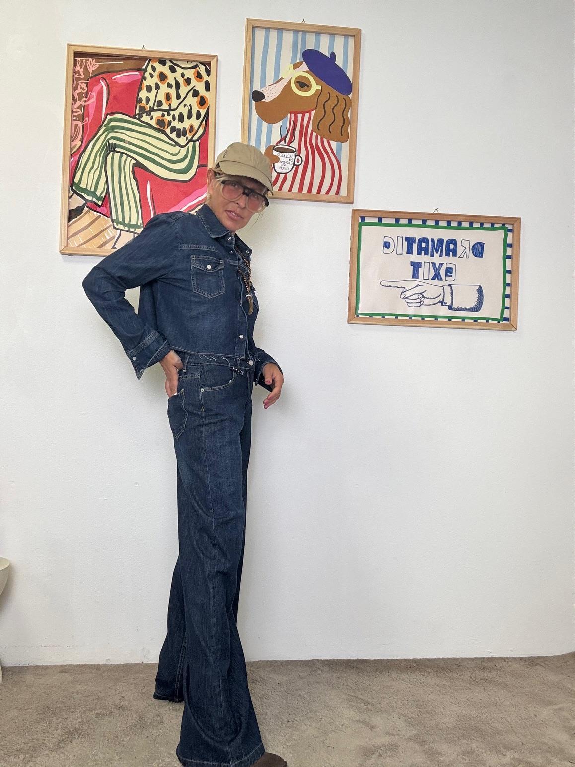 HAVE ONE - Jeans a palazzo in denim blu  comodi e super chic PGZ-P089/ DENIM HAVE ONE 