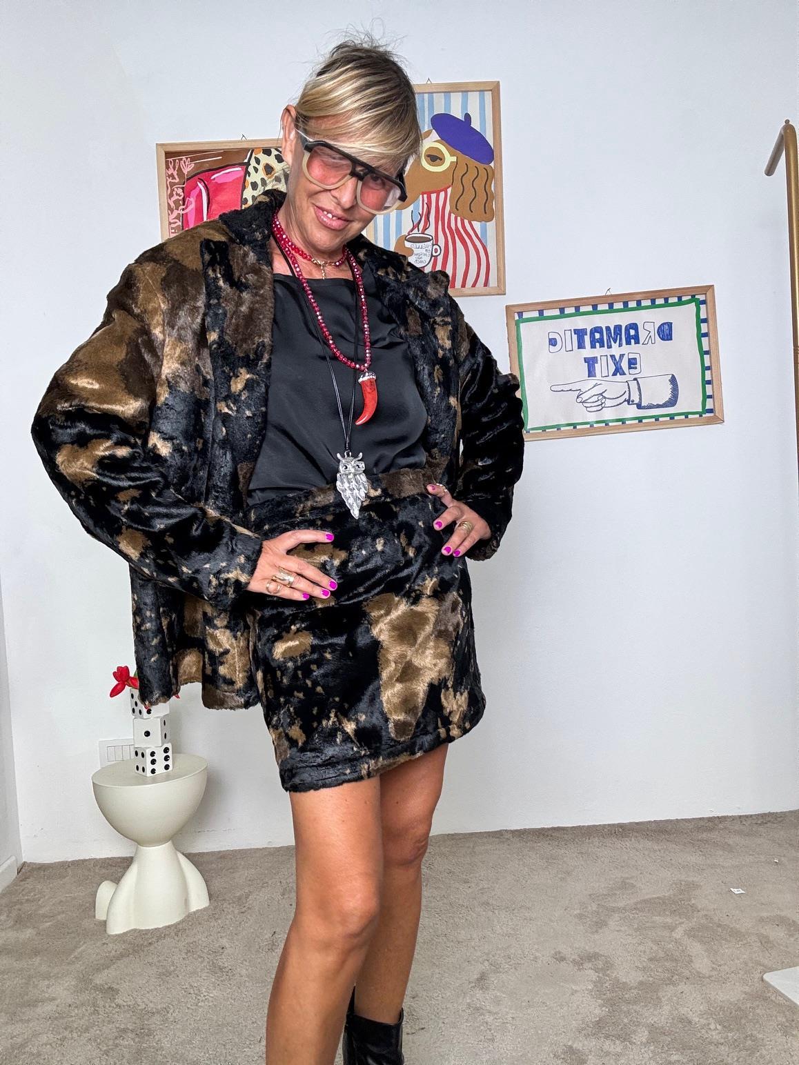 HAVE ONE - Giacca cavallino animalier  carattere e stile in un unico capo JCP-P019/ MACU NERO HAVE ONE 