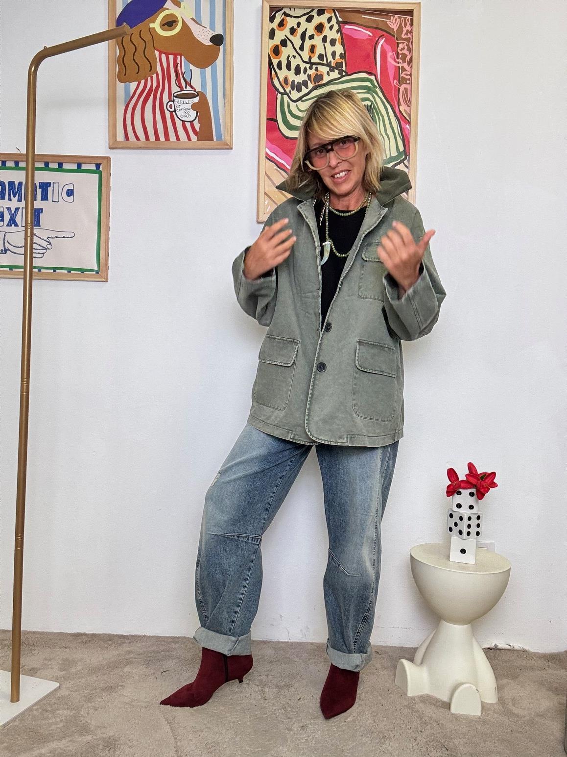 FEMALE - GIACCA BEIGE WORK STYLE  LA CLASSE SI FA UTILE VERDE WM2546/ VERDE FEMALE 