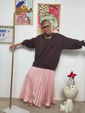 FEMALE - Felpa Oversize "Happy Mood"  Comfort con Personalità! MORO R51109/ MORO FEMALE 