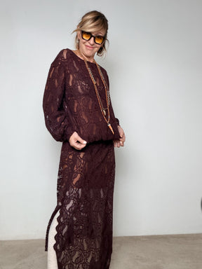 SOUVENIR - GONNA LACE ELEGANCE D38N1467/ VINO SOUVENIR 