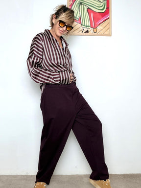 SUSY STAR - Pantalone in Punto Milano Easy Chic VINO STSY0345/ VINO SUSY STAR 