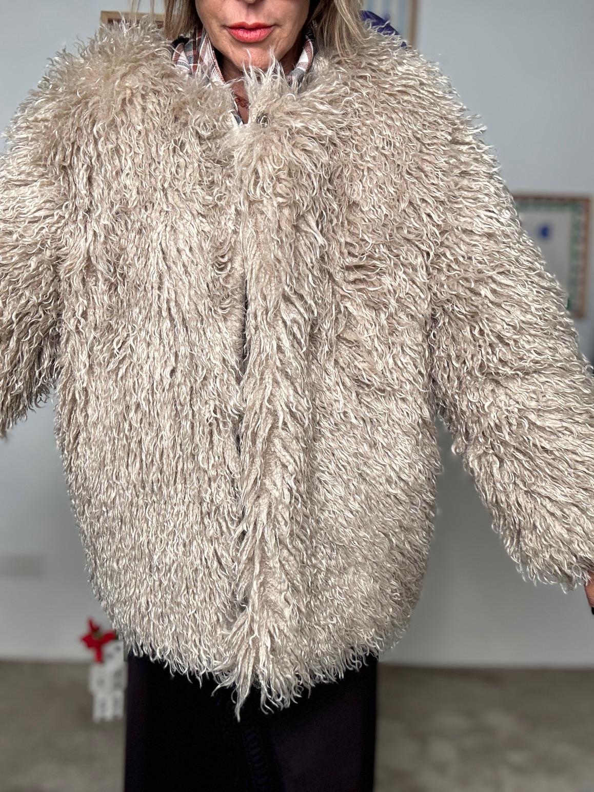 SOUVENIR - Ecopelliccia effetto riccio super cozy pietra G38P0940/ PIETRA SOUVENIR 