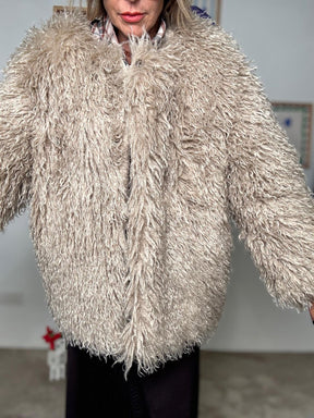 SOUVENIR - Ecopelliccia effetto riccio super cozy pietra G38P0940/ PIETRA SOUVENIR 