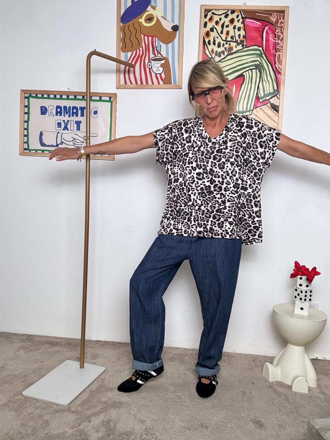 DEJA VU -  Maglia donna fantasia animalier  Grintosa, morbida, irresistibile A25UN401/ LEO DEJA VU 