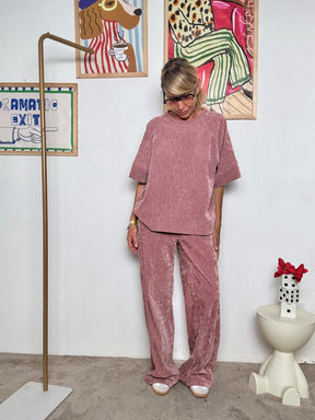 DEJA VU - Maglia donna  ciniglia  Relax, ma con stile ROSA A25LU405/ ROSA ANTICO DEJA VU 