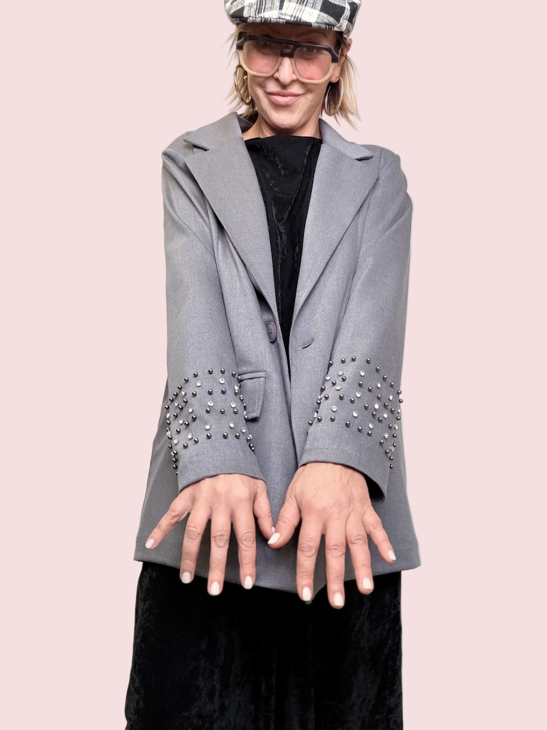 DEJA VU - GIACCA SPARKLE SLEEVES A25DL619/ GRIGIO DEJA VU 