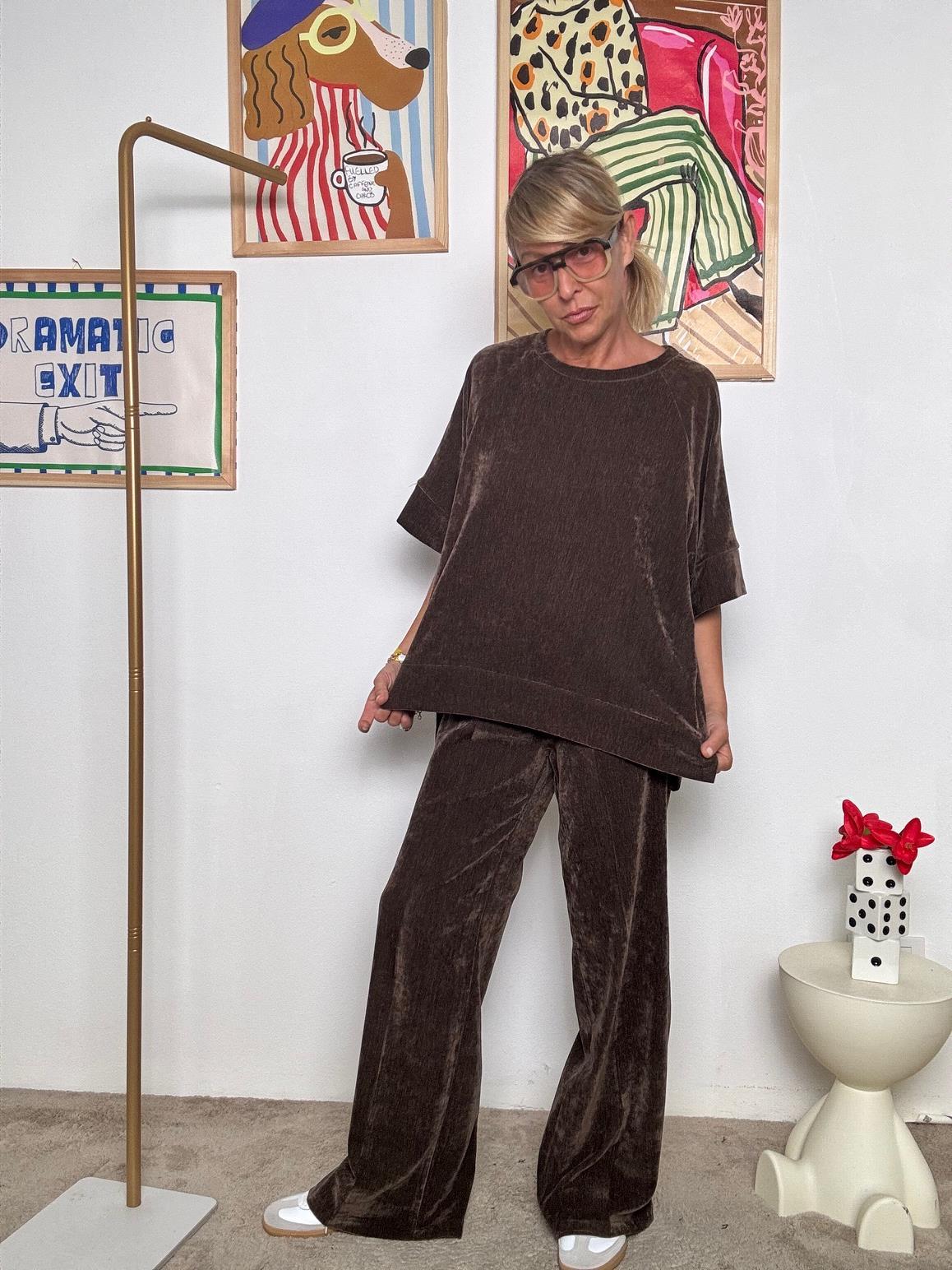 DEJA VU - Pantalone  ciniglia  Il tuo nuovo alleato comfy-glam MORO A25LU211/ MORO DEJA VU 