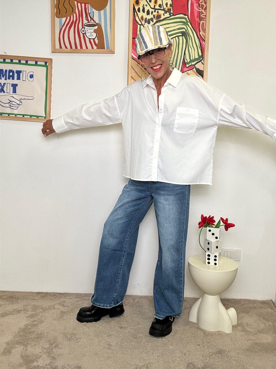 FEMALE - CAMICIA BIANCA LIVING THE DREAM  STILE OVERSIZE, ENERGIA POSITIVA WM2516/ PANNA FEMALE 