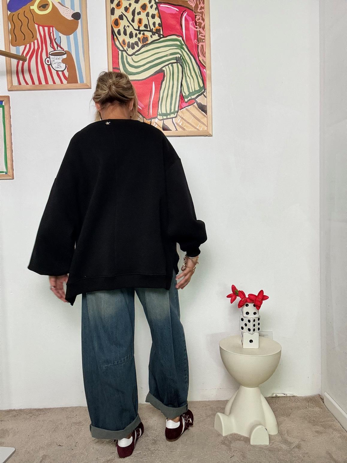 SOUVENIR - Felpa Pin Parade  Un piccolo museo da indossare F38X0144/ NERO SOUVENIR 