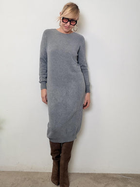 Abito in maglia essenziale e super confortevole B36D1579/ GRIGIO SOUVENIR 