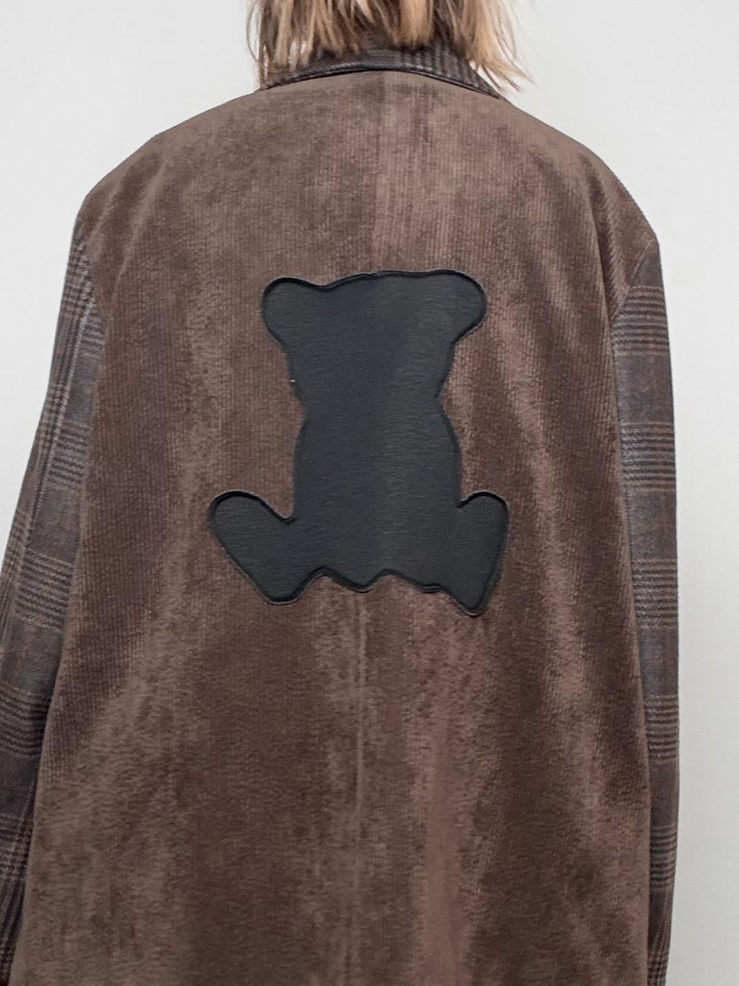 DEJA VUY - Giacca Teddy Check  classica davanti, sorprendente dietro A25SG603/ CHECQ MORO DEJA VU 