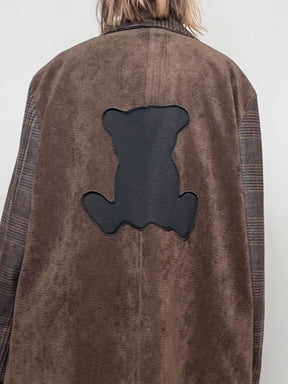 DEJA VUY - Giacca Teddy Check  classica davanti, sorprendente dietro A25SG603/ CHECQ MORO DEJA VU 