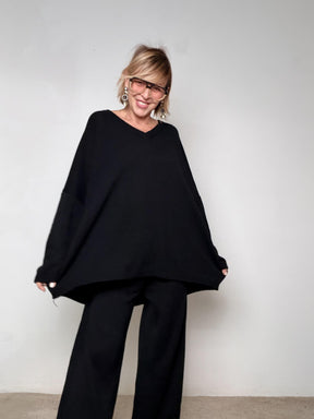 SUSY STAR - :COMPLETO MAGLIA + PANTALONE CASHMERE NERO STWG7011B/ NERO SUSY STAR 