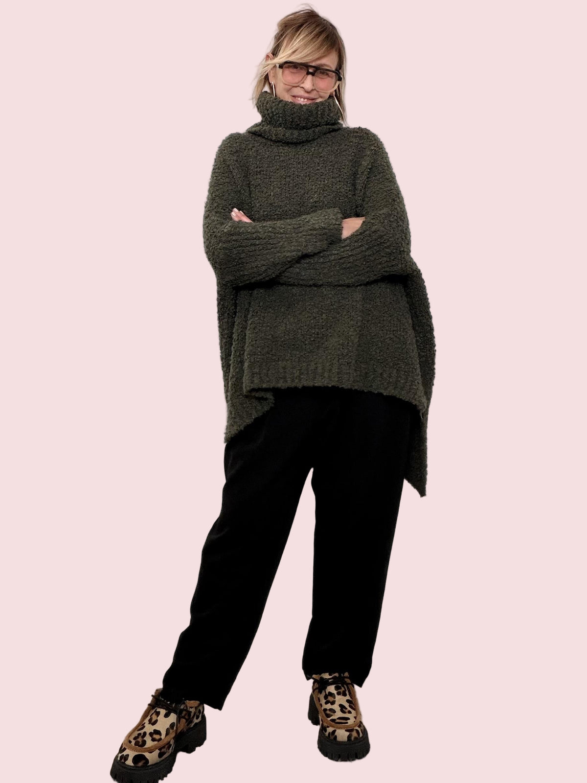 FEMALE - MAXI MAGLIA NUVOLETTA SOFT  il pullover che ti avvolge con leggerezza 9633/ BOSCO FEMALE 