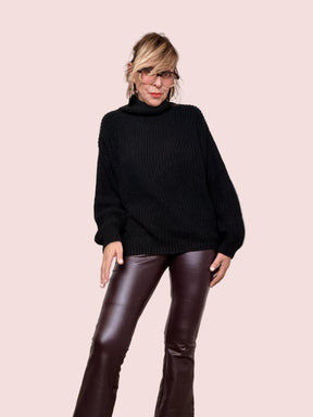 FEMALE - MAGLIA COCCOLA SOFT NERO 5535/ NERO FEMALE 