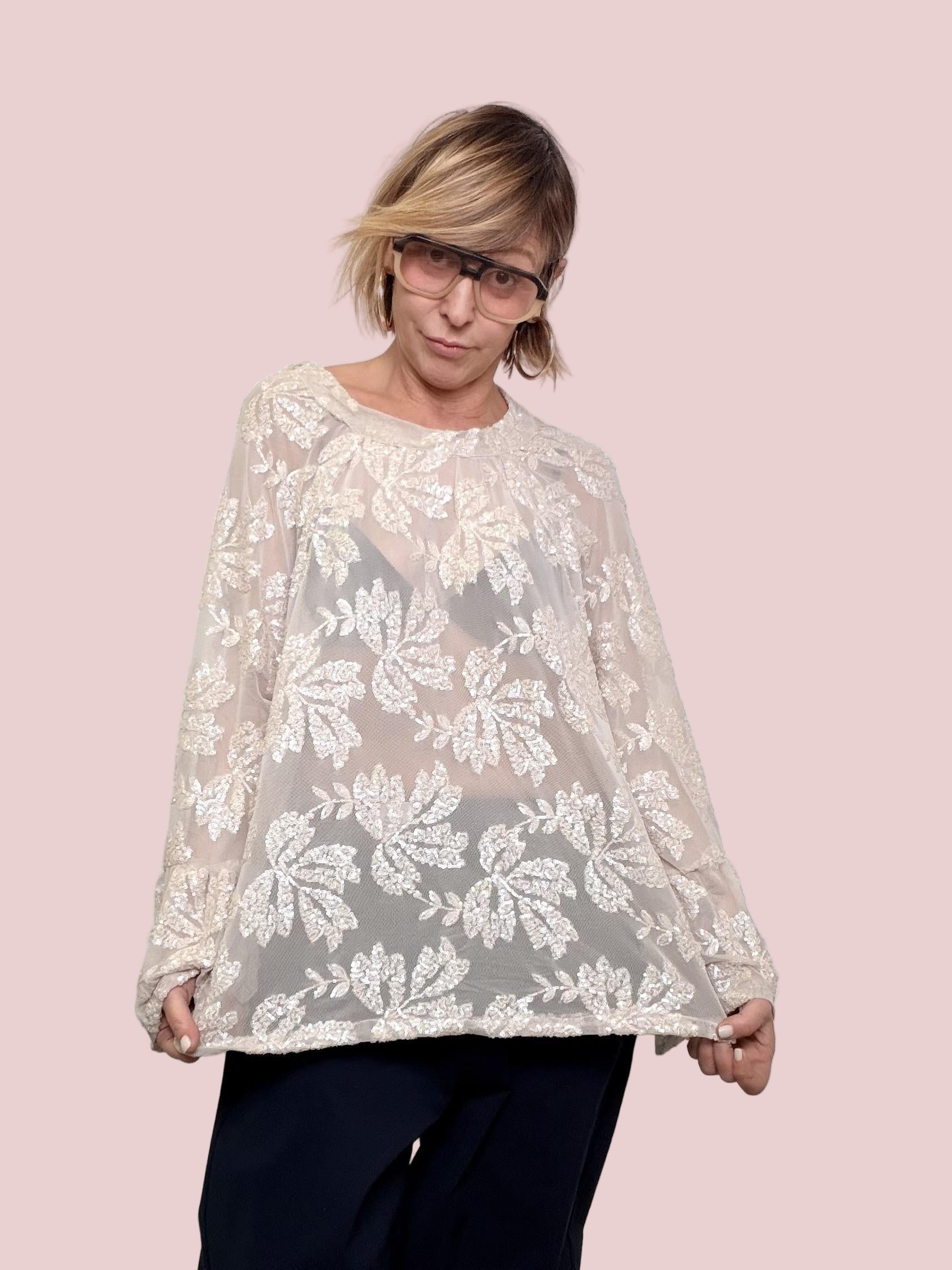 DEJA VU - BLUSA RICAMATA A25LU105/ ORO DEJA VU 