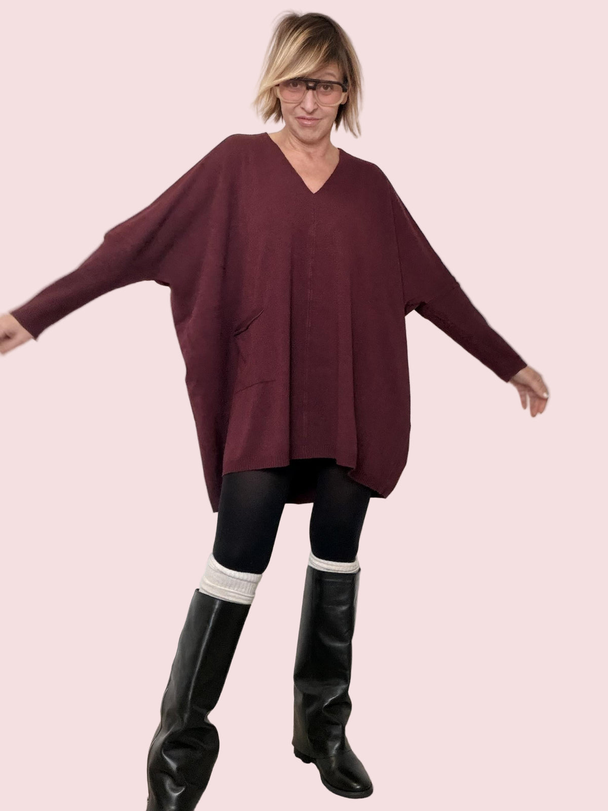 SUSY STAR - Maglia over con tasca BORDEAUX ST78407/ BORDEAUX SUSY STAR 